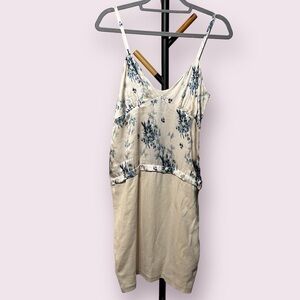 Liu Jo Ivory and Blue Toile Floral Silk Dress Medium